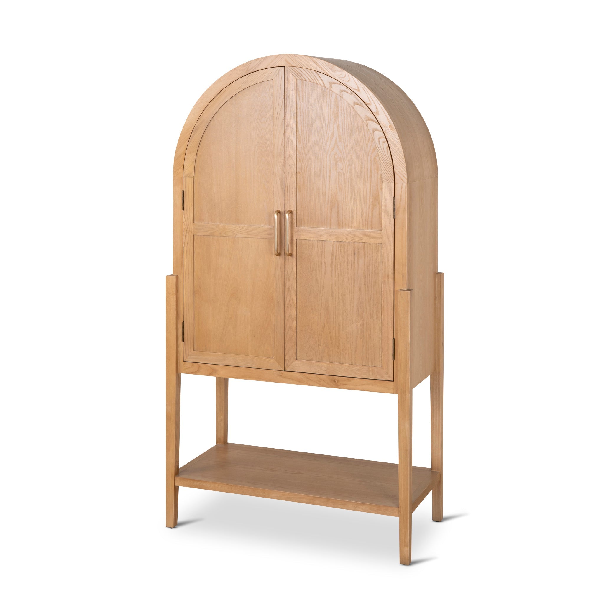1.83m (H) Ash Genova Curve Cabinet - Natural