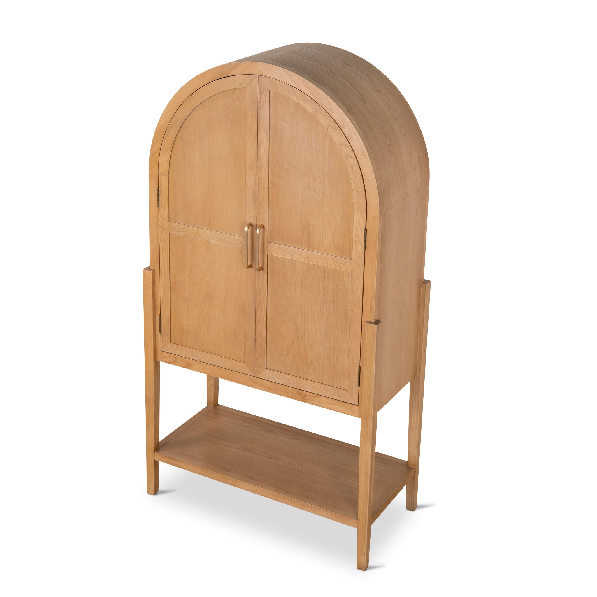 1.83m (H) Ash Genova Curve Cabinet - Natural