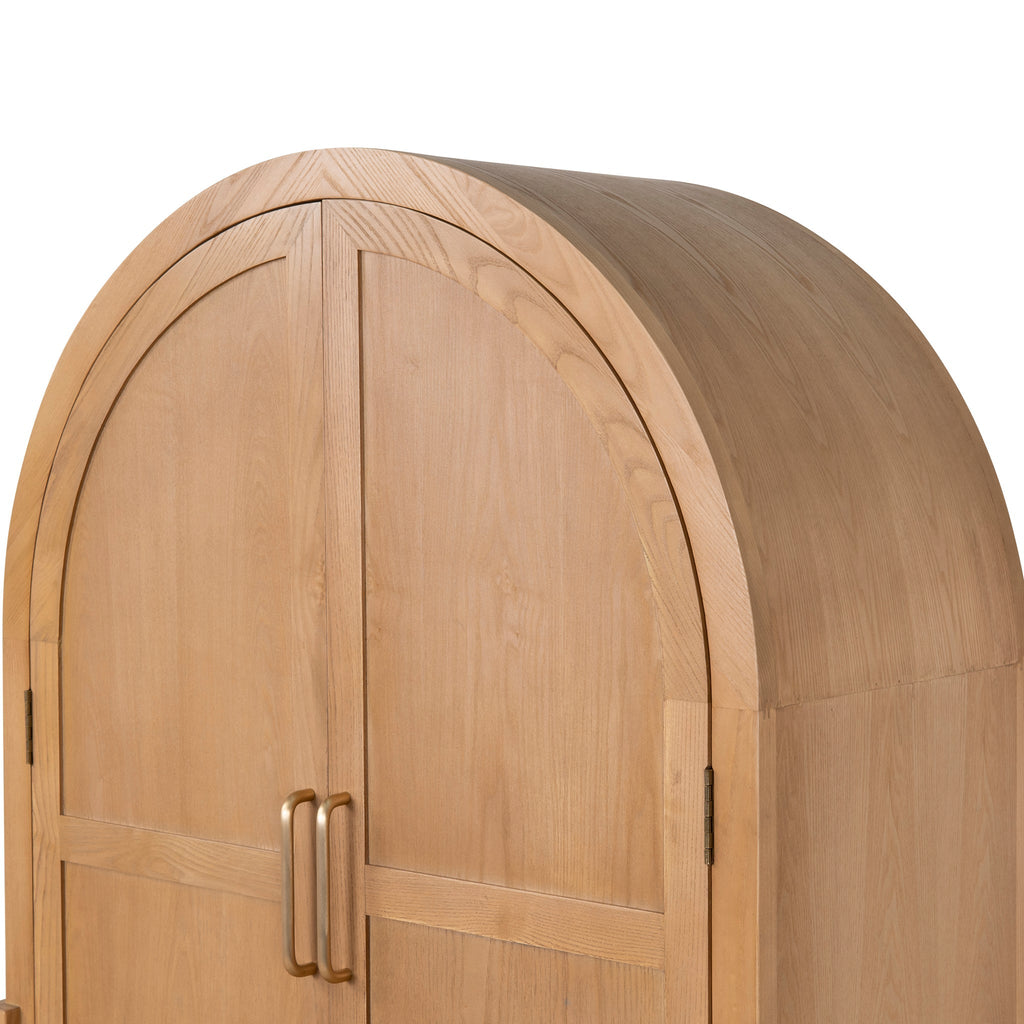 1.83m (H) Ash Genova Curve Cabinet - Natural