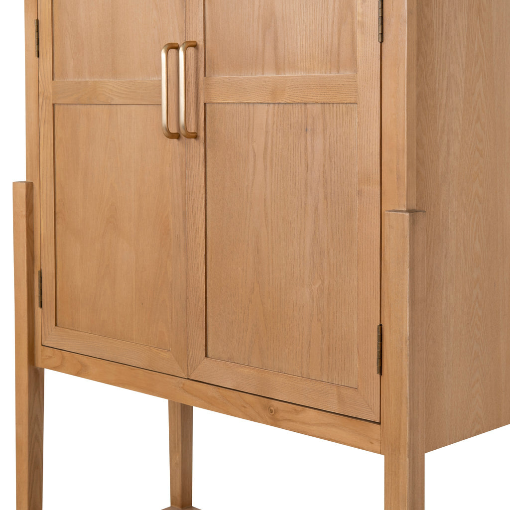 1.83m (H) Ash Genova Curve Cabinet - Natural
