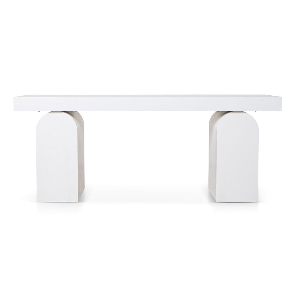 1.9m New Elm Ferrara Console Table - Full White