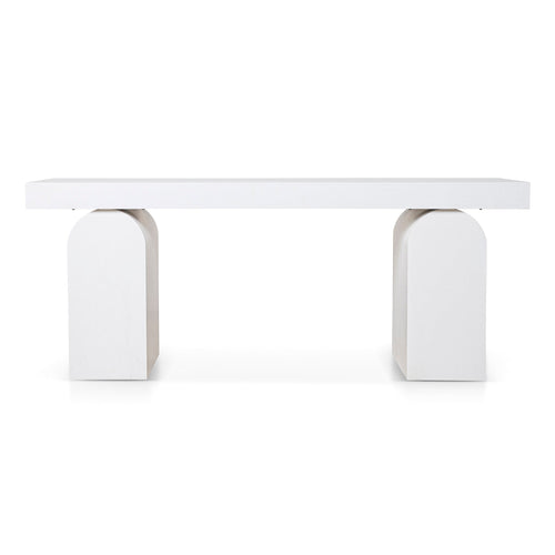 1.9m New Elm Ferrara Console Table - Full White