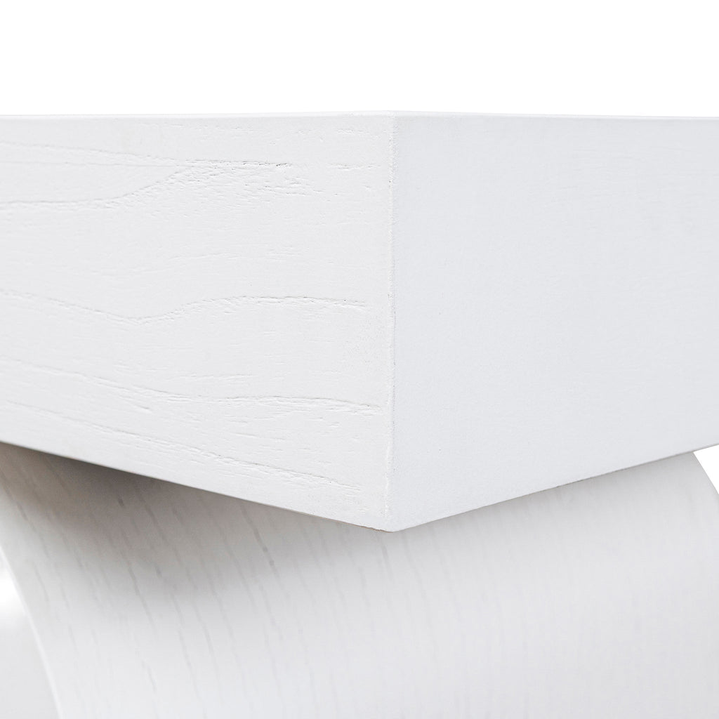 1.9m New Elm Ferrara Console Table - Full White