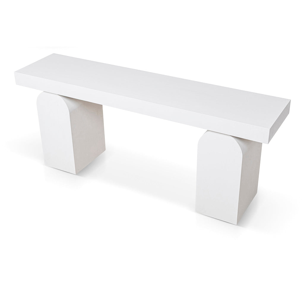 1.9m New Elm Ferrara Console Table - Full White