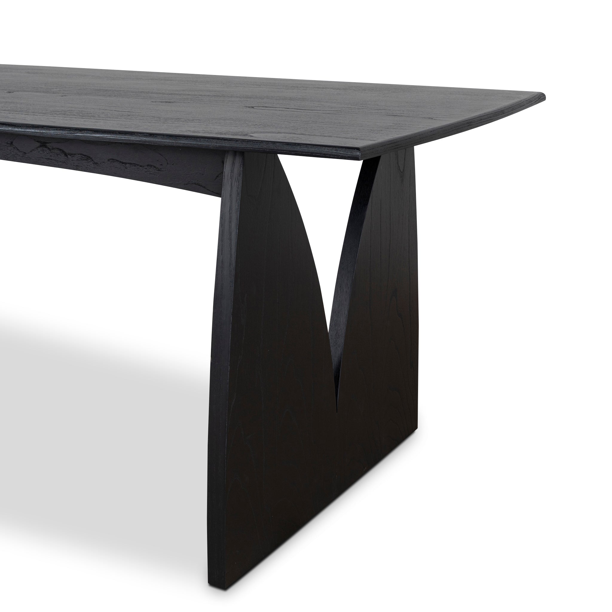 1.8m Elm Siena Dining Table - Full Black