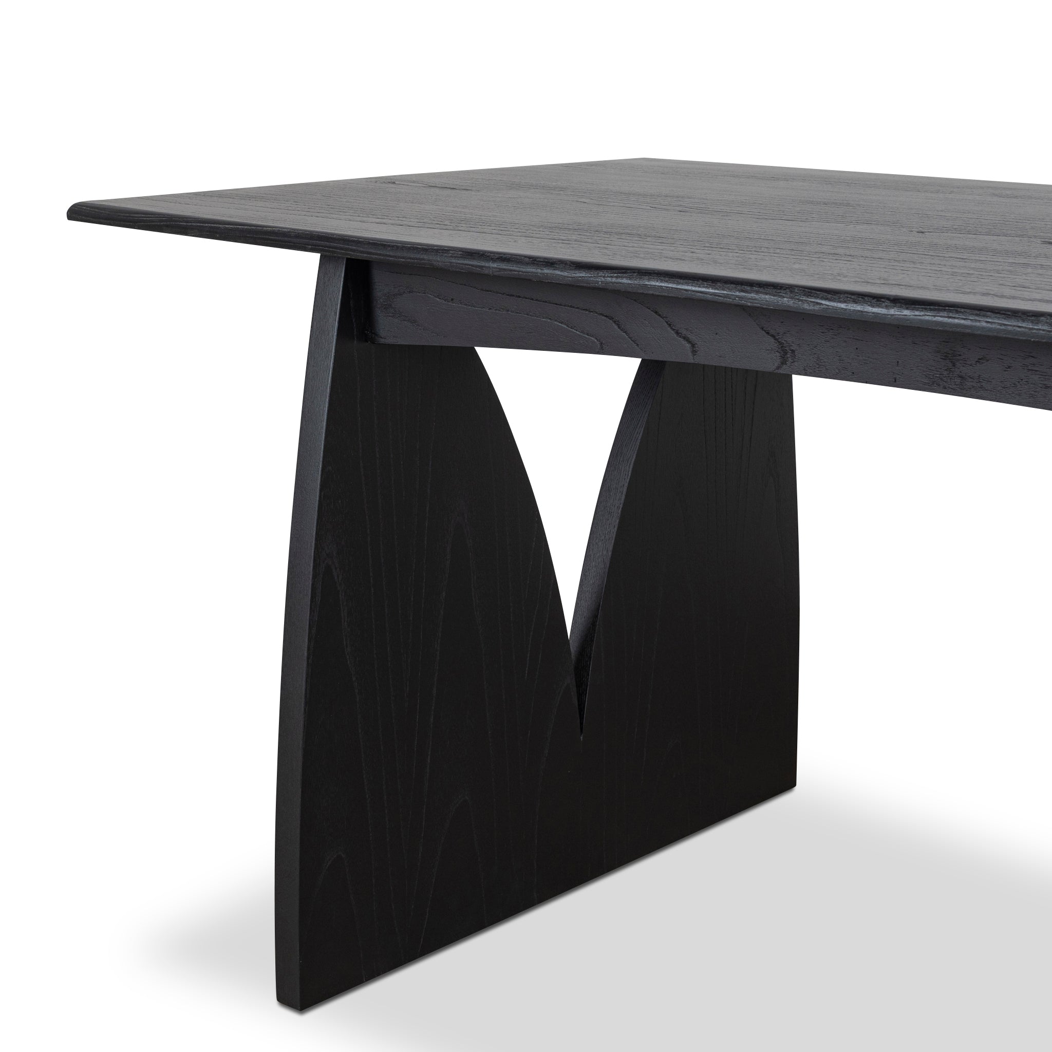 1.8m Elm Siena Dining Table - Full Black