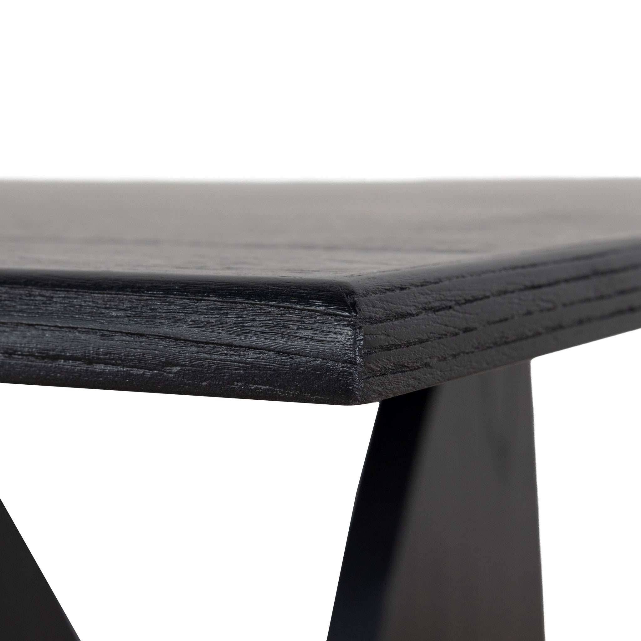 1.8m Elm Siena Dining Table - Full Black