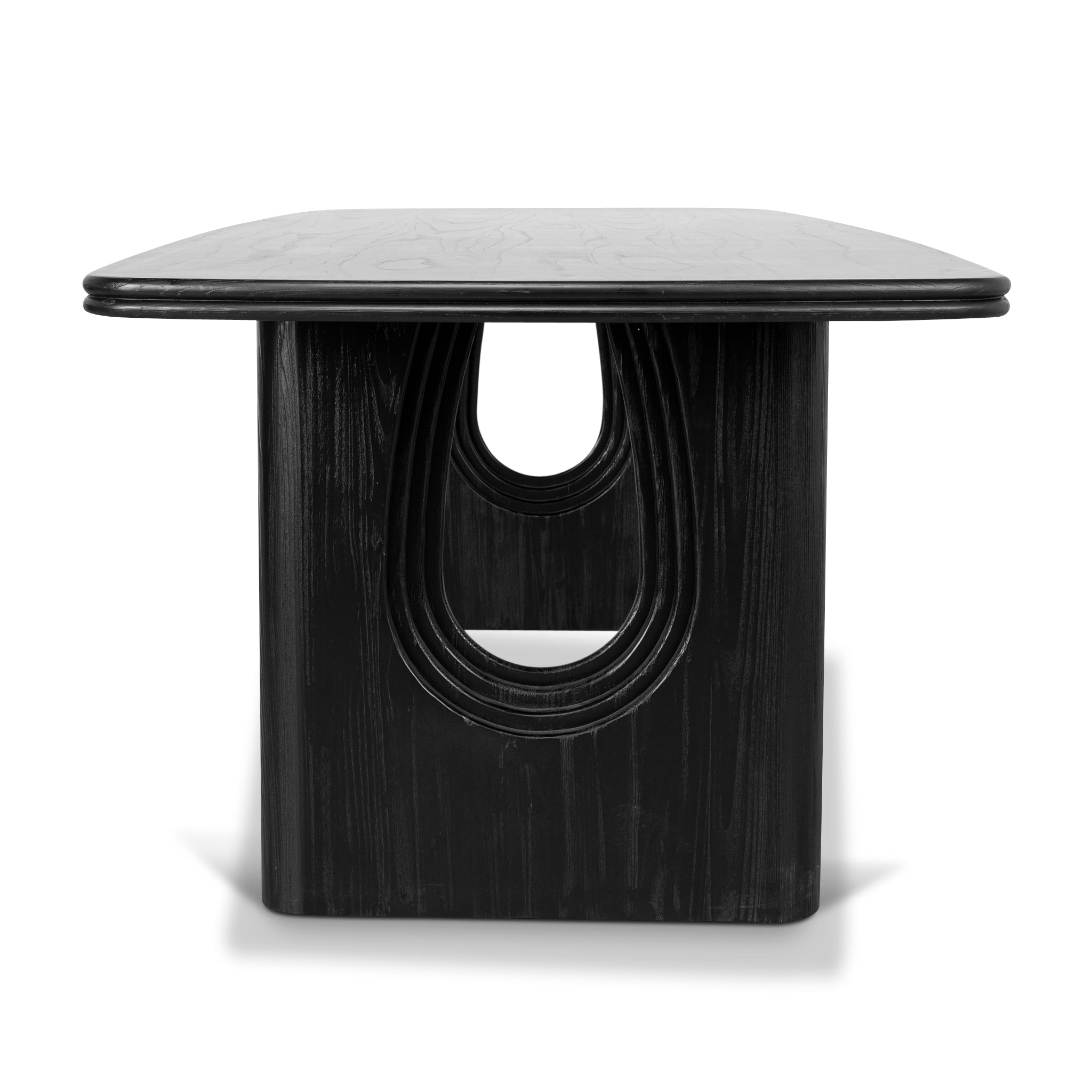 2.4m Recycled Fir Siena Dining Table - Full Black