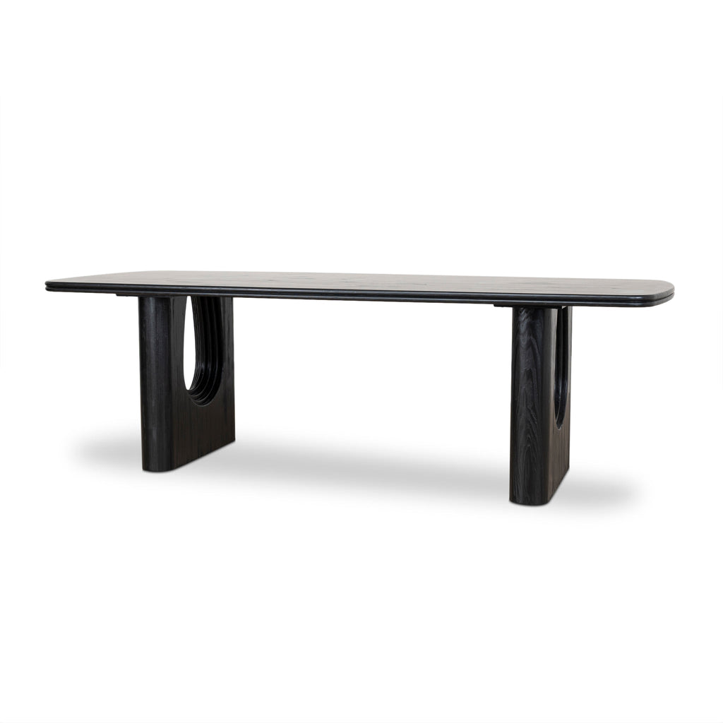 2.4m Recycled Fir Siena Dining Table - Full Black
