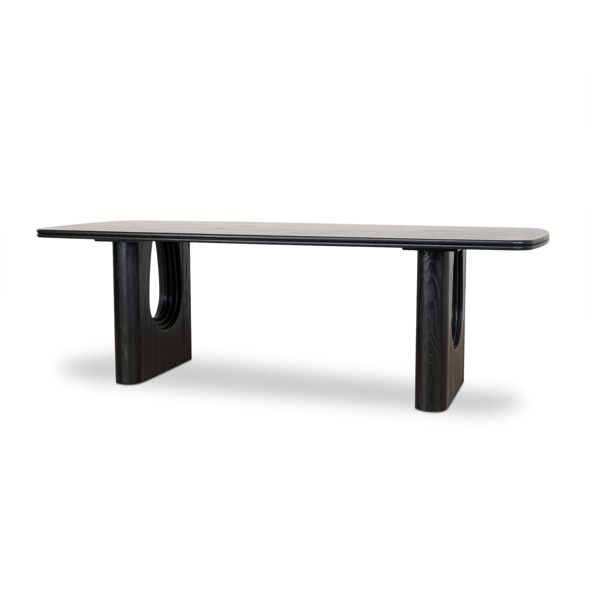 2.4m Recycled Fir Siena Dining Table - Full Black