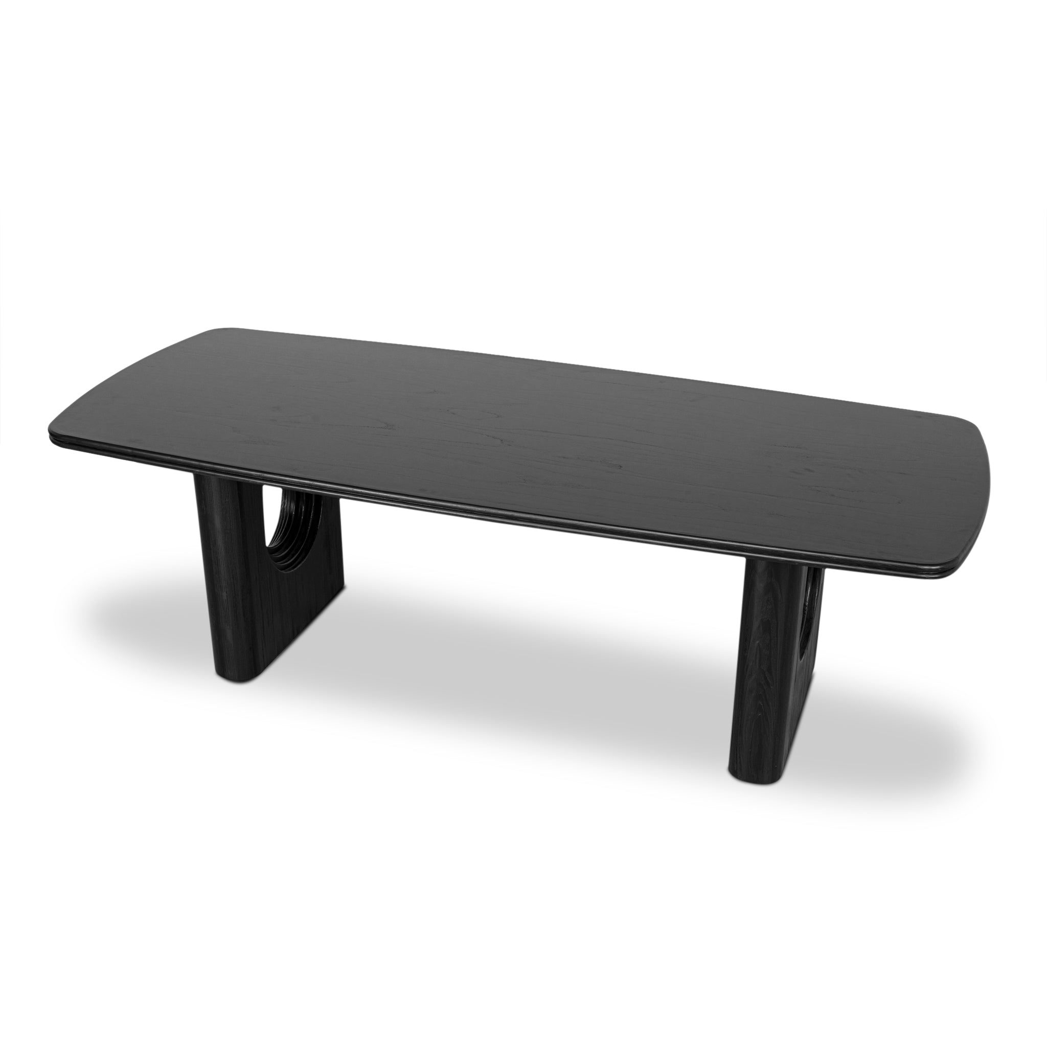 2.4m Recycled Fir Siena Dining Table - Full Black
