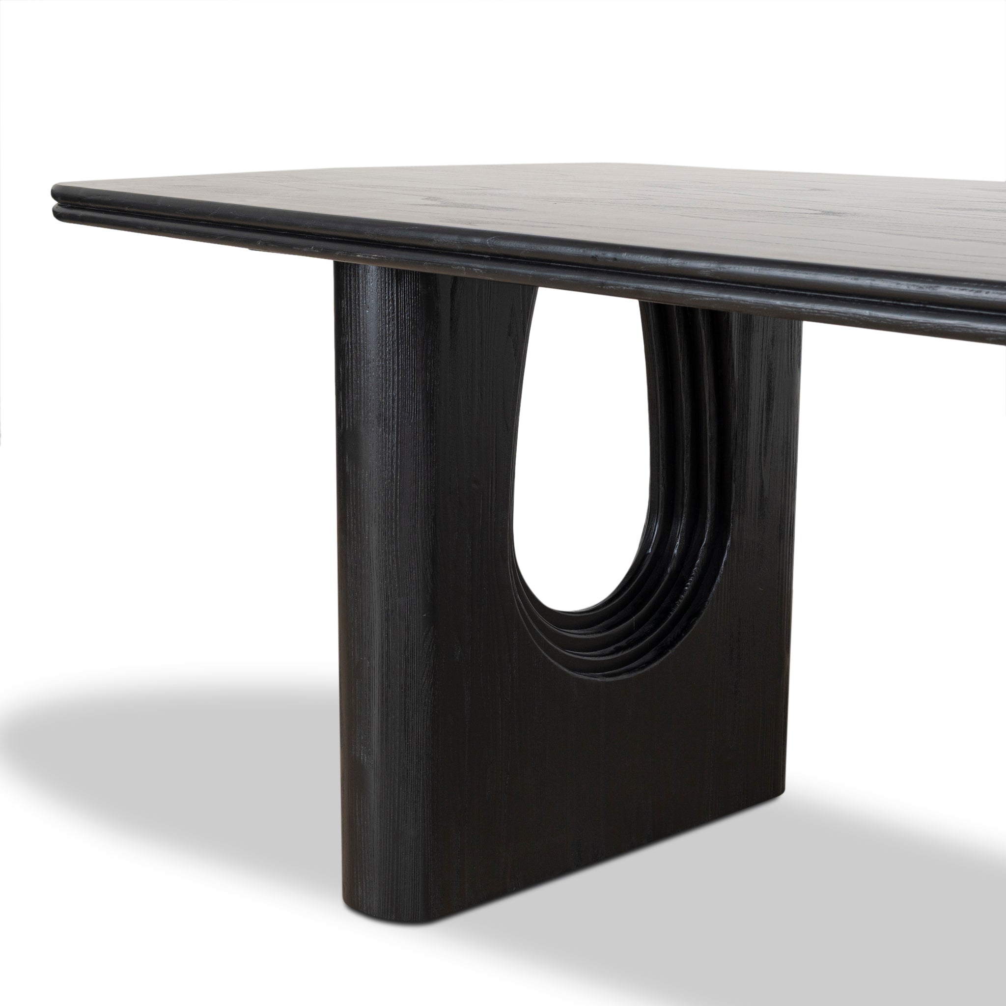 2.4m Recycled Fir Siena Dining Table - Full Black