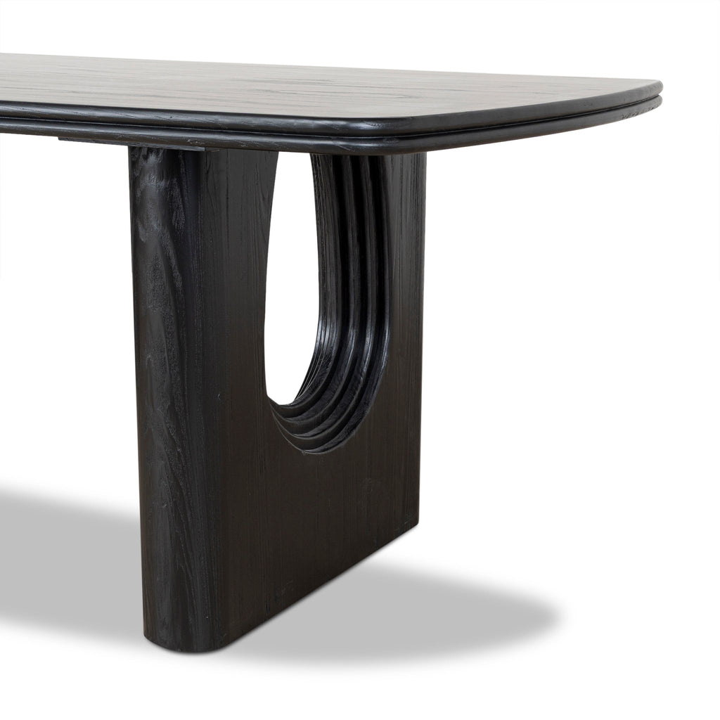 2.4m Recycled Fir Siena Dining Table - Full Black