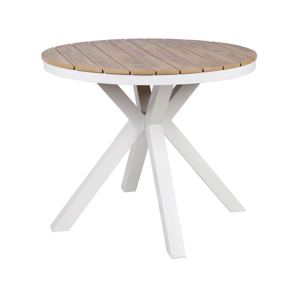 90cm Round Sand White Outdoor Siena Dining Table - Natural