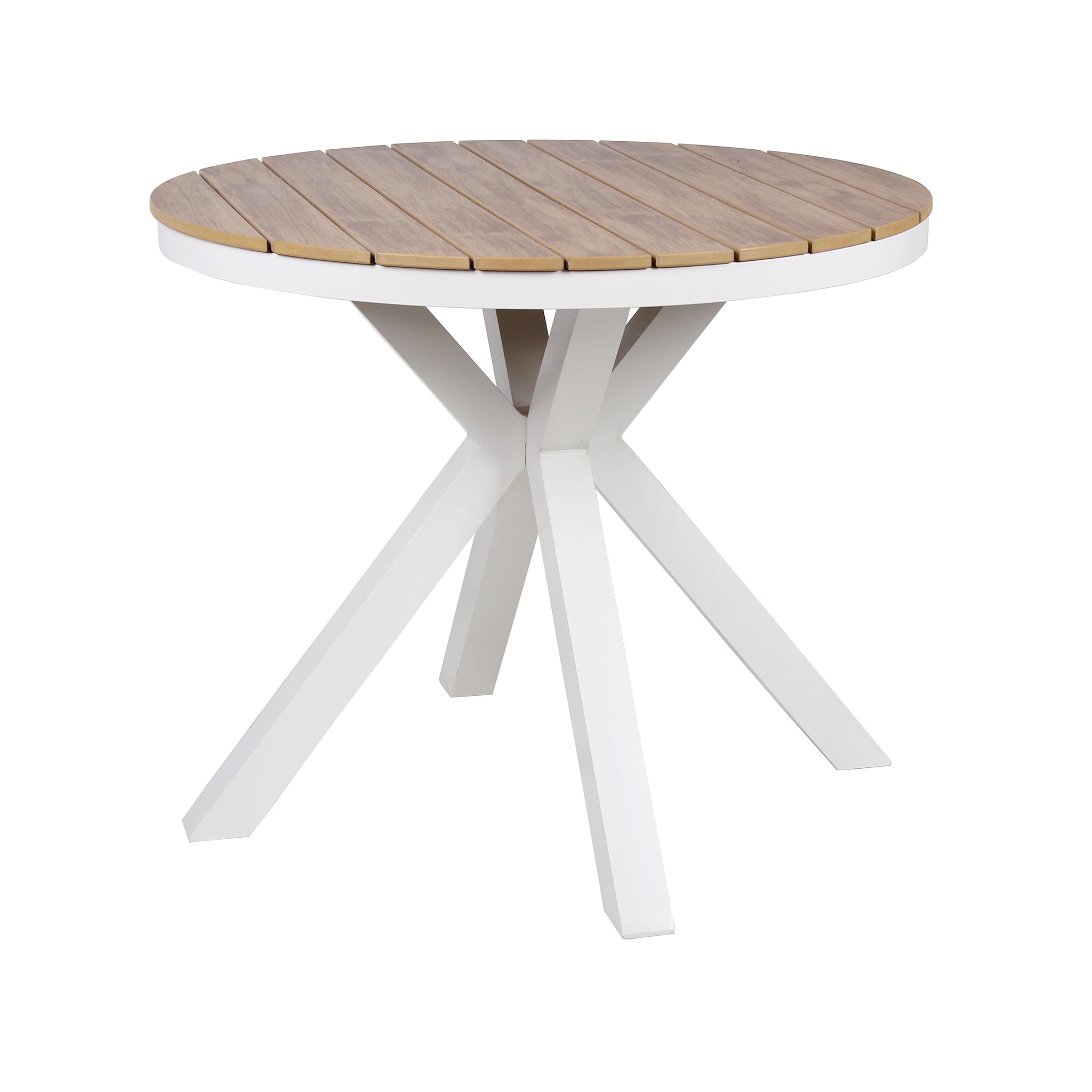 90cm Round Sand White Outdoor Siena Dining Table - Natural
