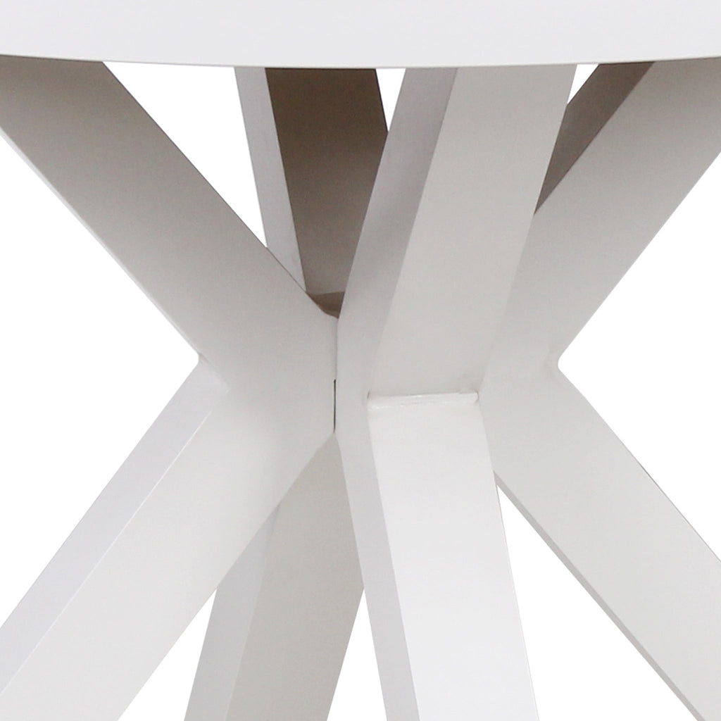 90cm Round Sand White Outdoor Siena Dining Table - Natural