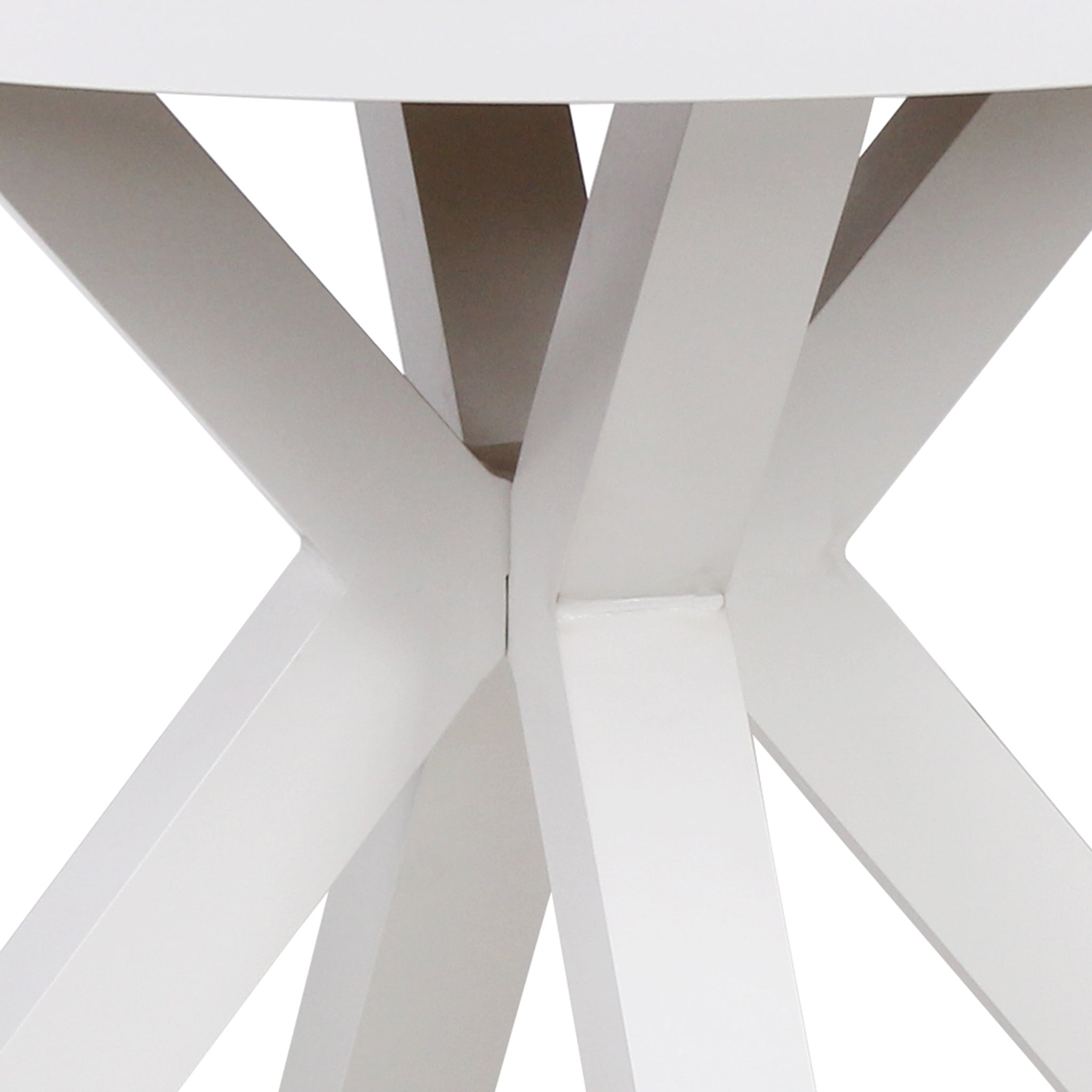 90cm Round Sand White Outdoor Siena Dining Table - Natural