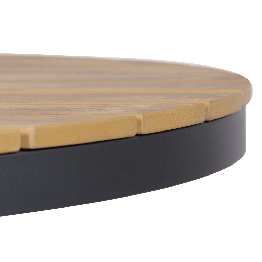 90cm Round Charcoal Outdoor Siena Dining Table - Natural