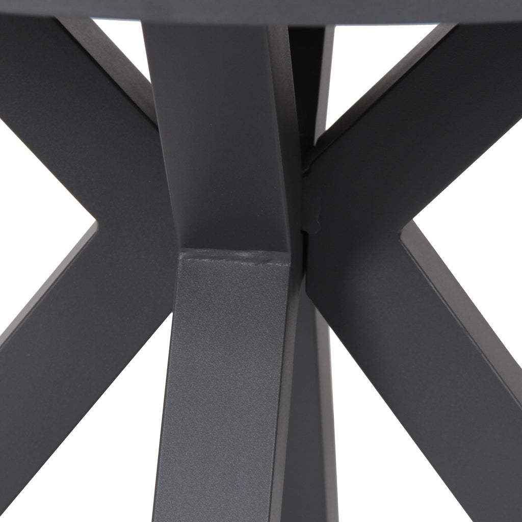 90cm Round Charcoal Outdoor Siena Dining Table - Natural
