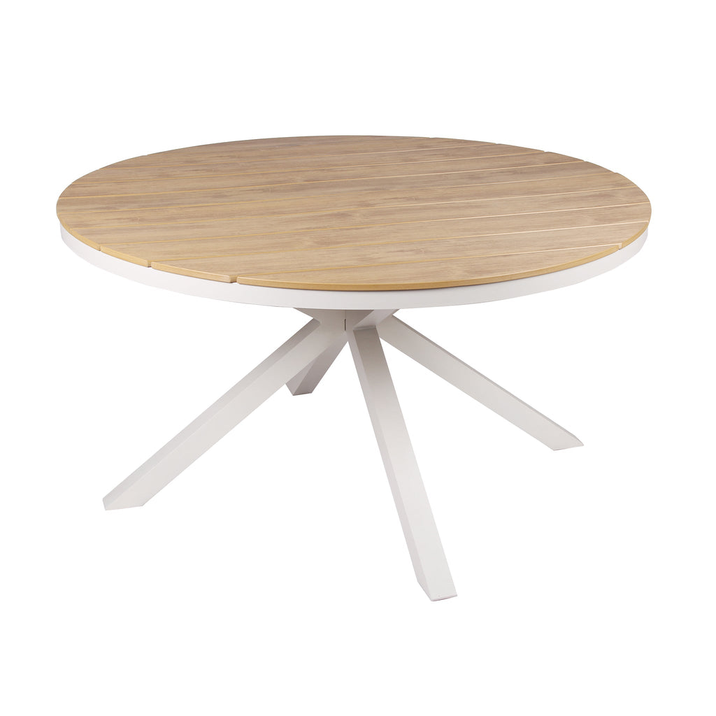 1.4m Round Sand White Outdoor Siena Dining Table - Natural