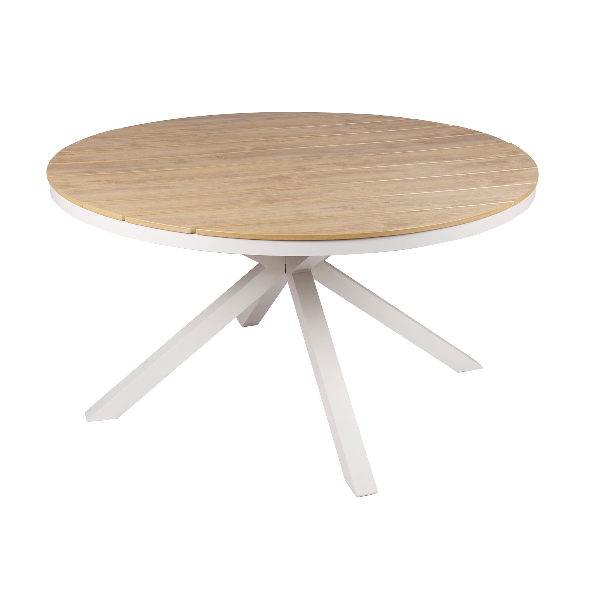 1.4m Round Sand White Outdoor Siena Dining Table - Natural