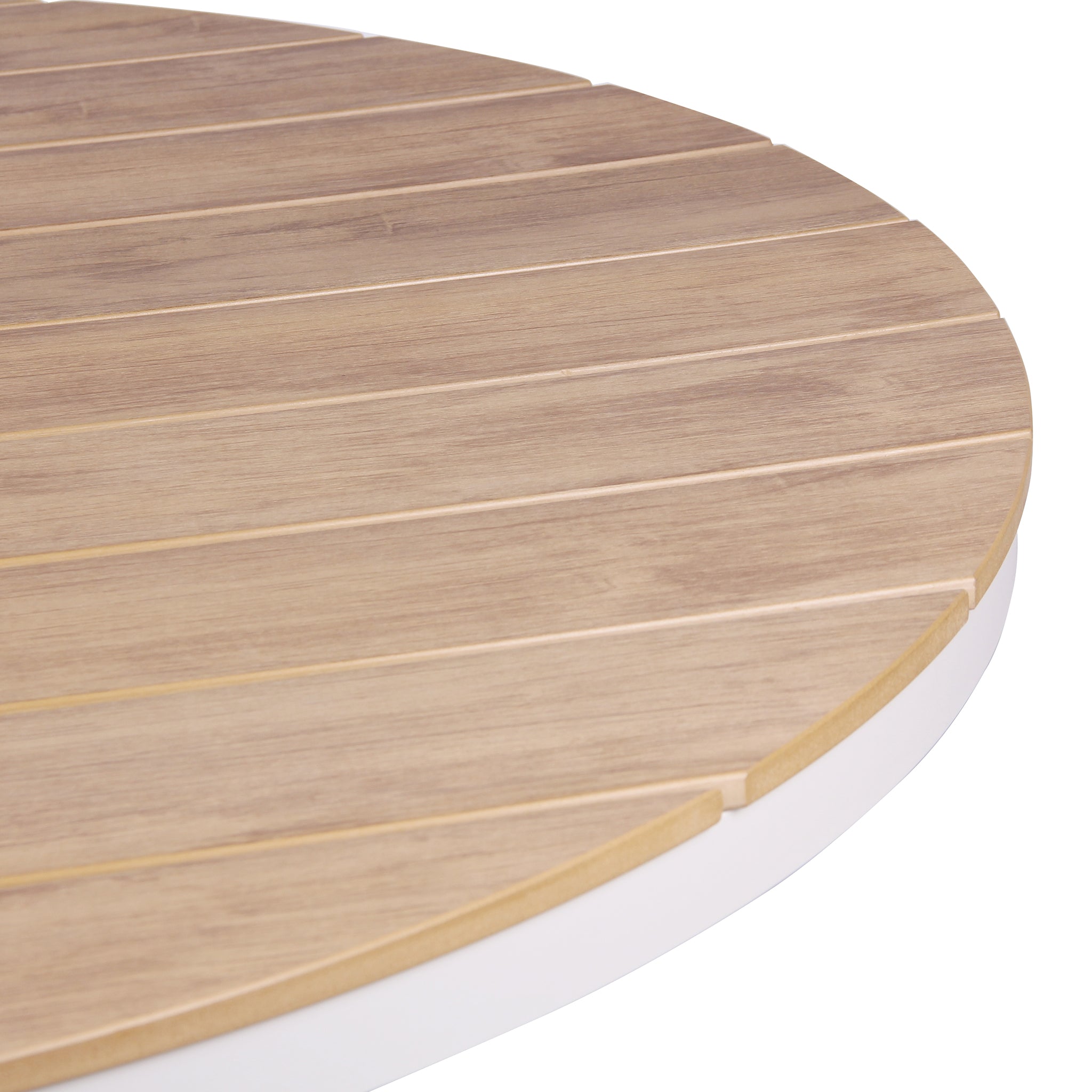 1.4m Round Sand White Outdoor Siena Dining Table - Natural