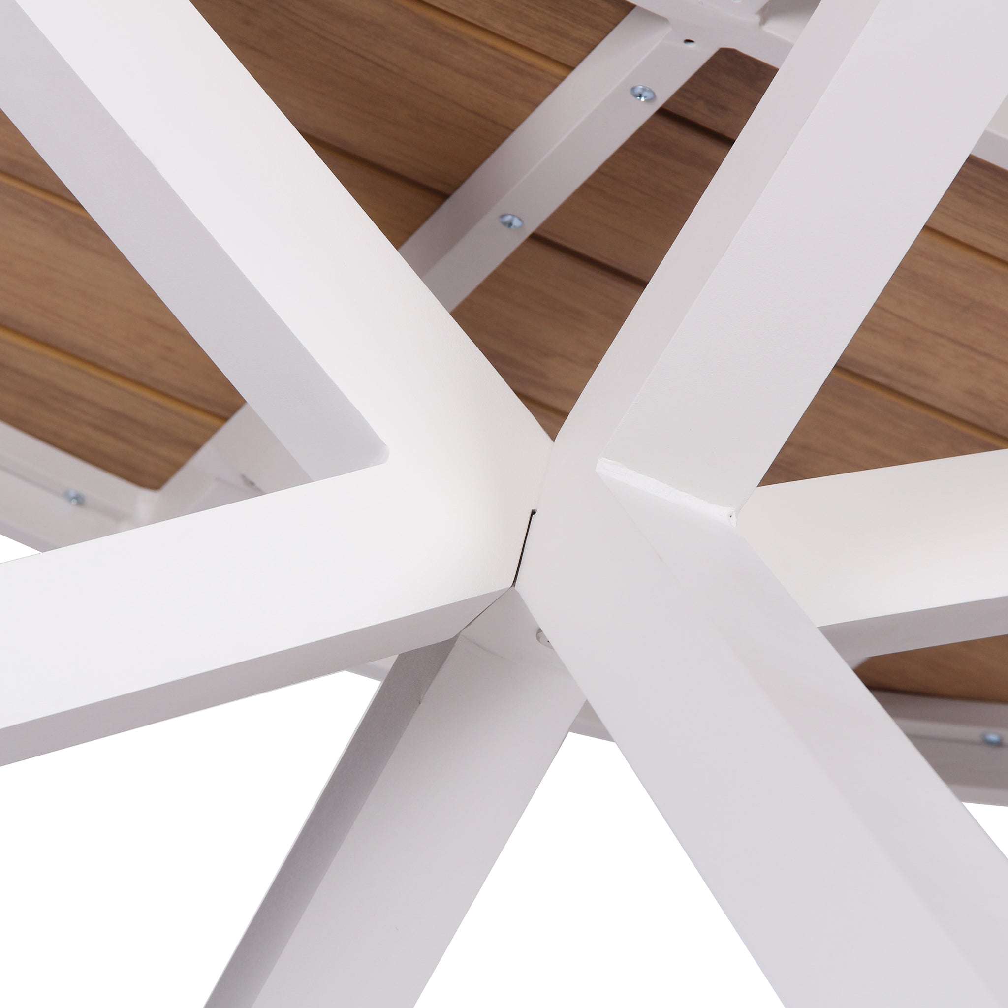 1.4m Round Sand White Outdoor Siena Dining Table - Natural