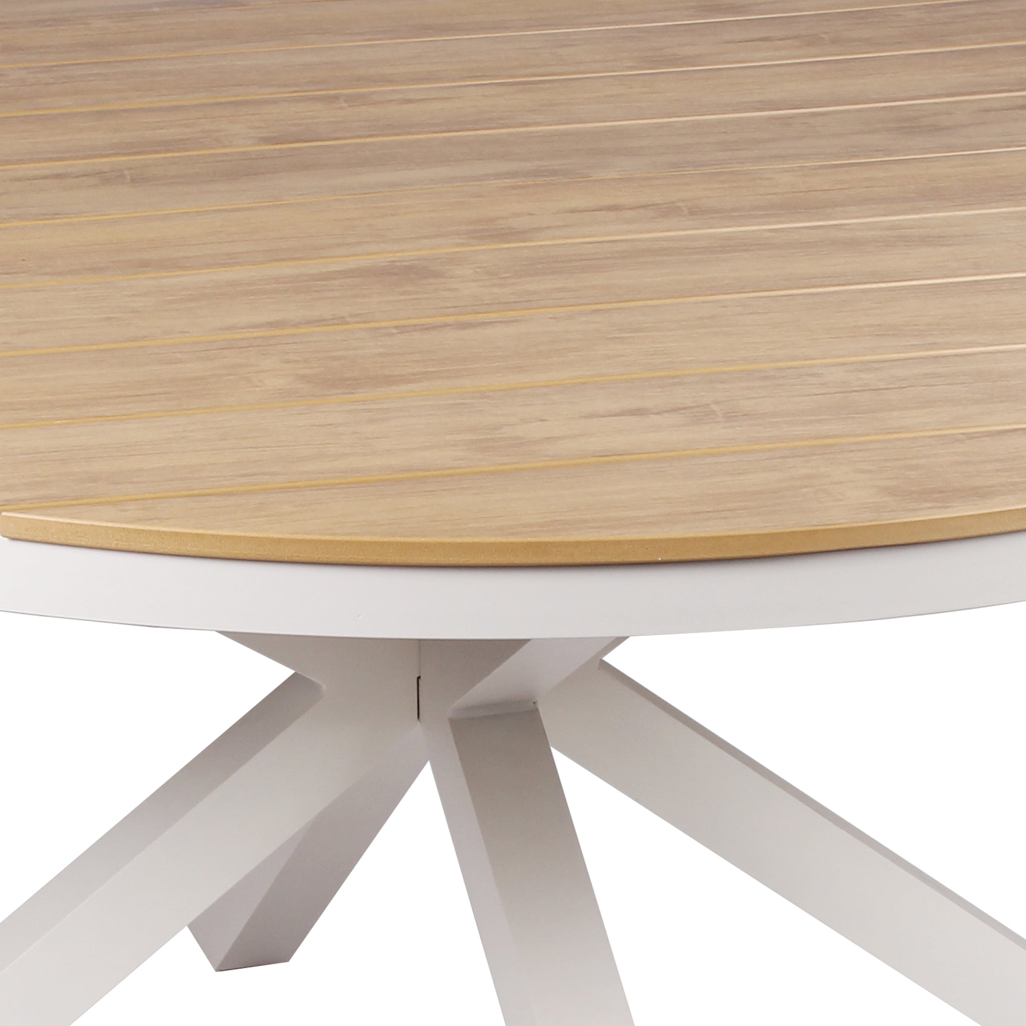 1.4m Round Sand White Outdoor Siena Dining Table - Natural