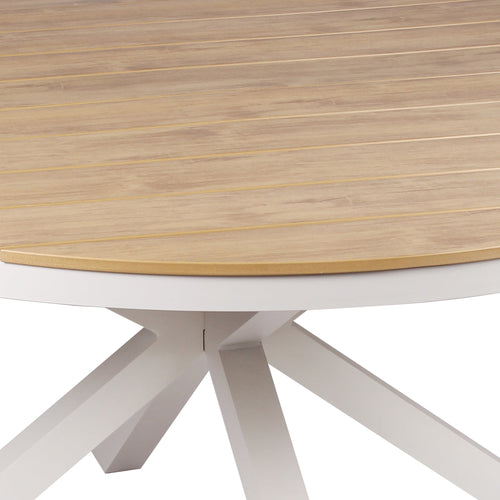 1.4m Round Sand White Outdoor Siena Dining Table - Natural