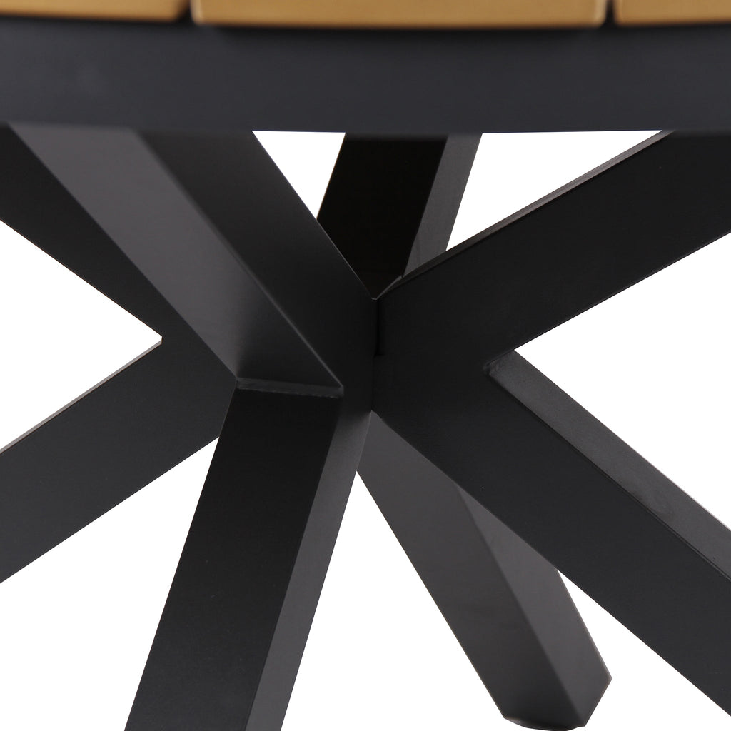 1.4m Round Charcoal Outdoor Siena Dining Table - Natural