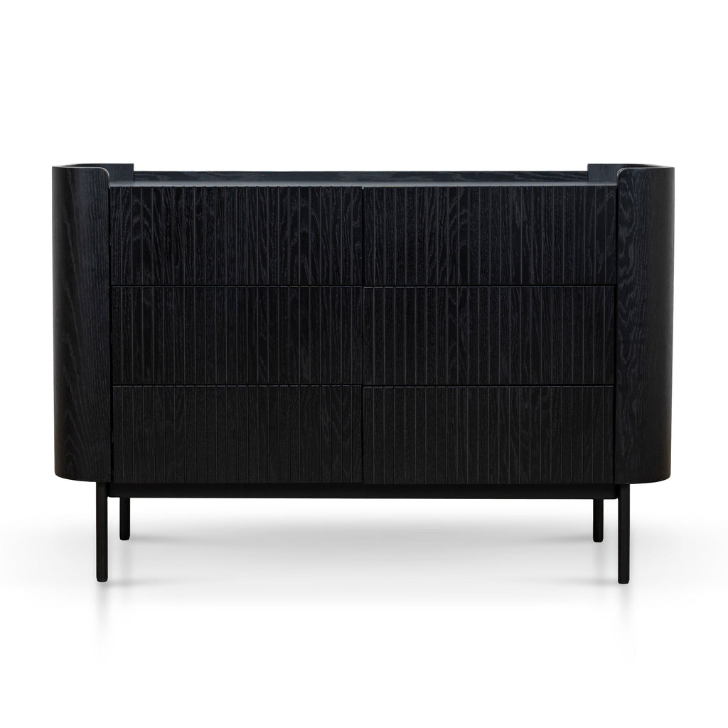 1.2m Chest of Drawers - Full Black