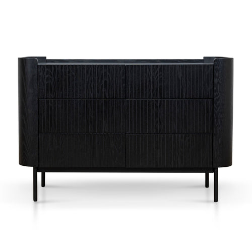 1.2m Chest of Drawers - Full Black