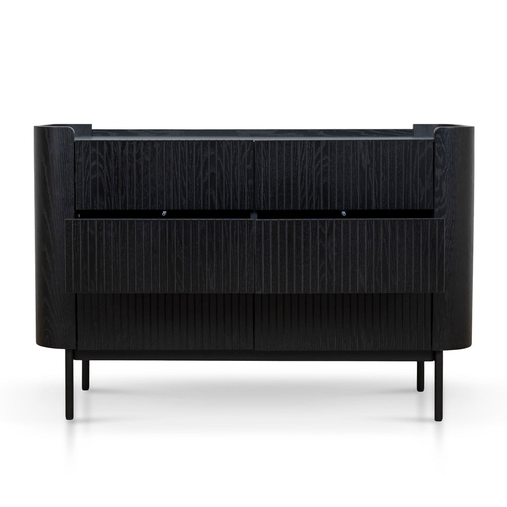 1.2m Chest of Drawers - Full Black