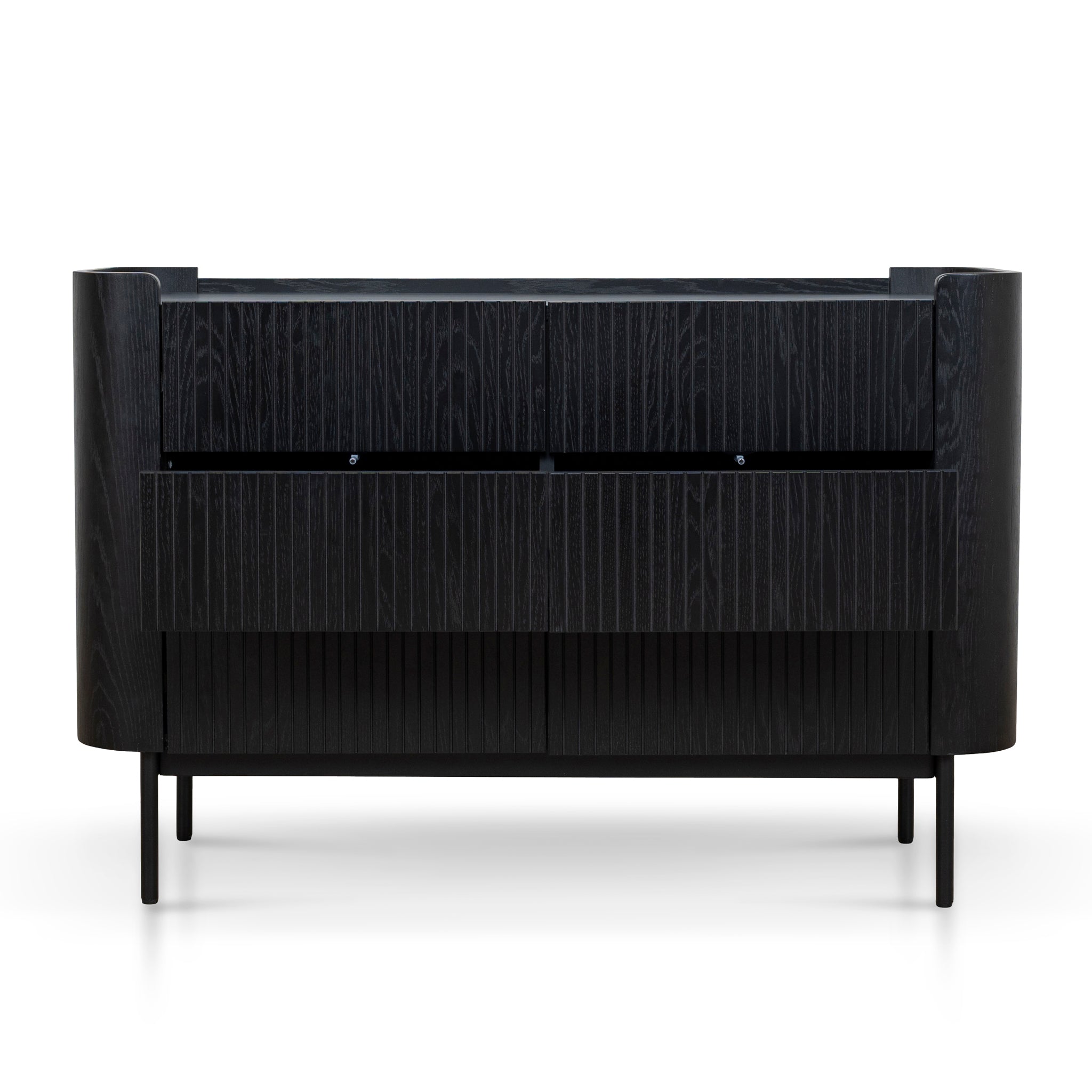 1.2m Chest of Drawers - Full Black