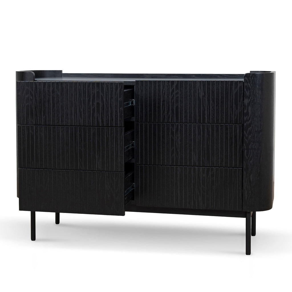 1.2m Chest of Drawers - Full Black