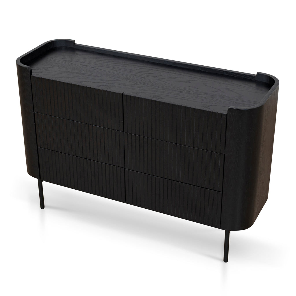 1.2m Chest of Drawers - Full Black