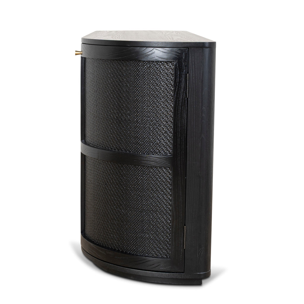 1.55m Rattan Milano Home Office Desk - Full Black