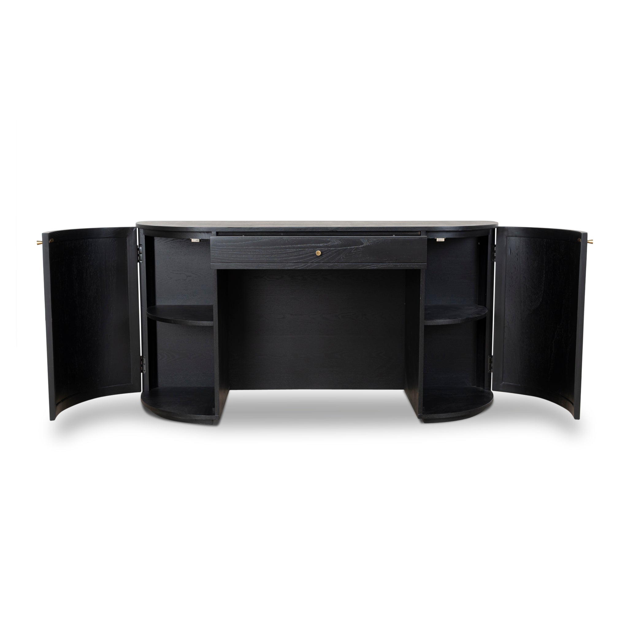1.55m Rattan Milano Home Office Desk - Full Black