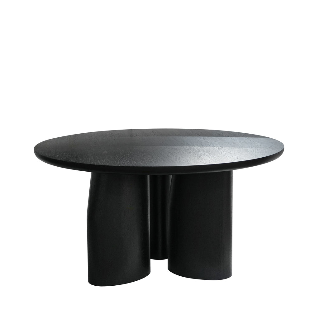 1.5m Round Siena Dining Table - Full Black Oak