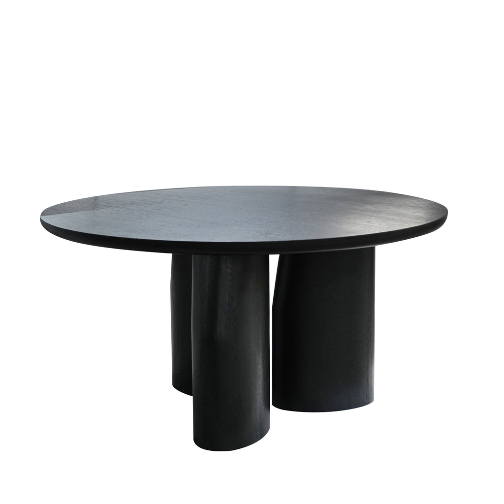 1.5m Round Siena Dining Table - Full Black Oak