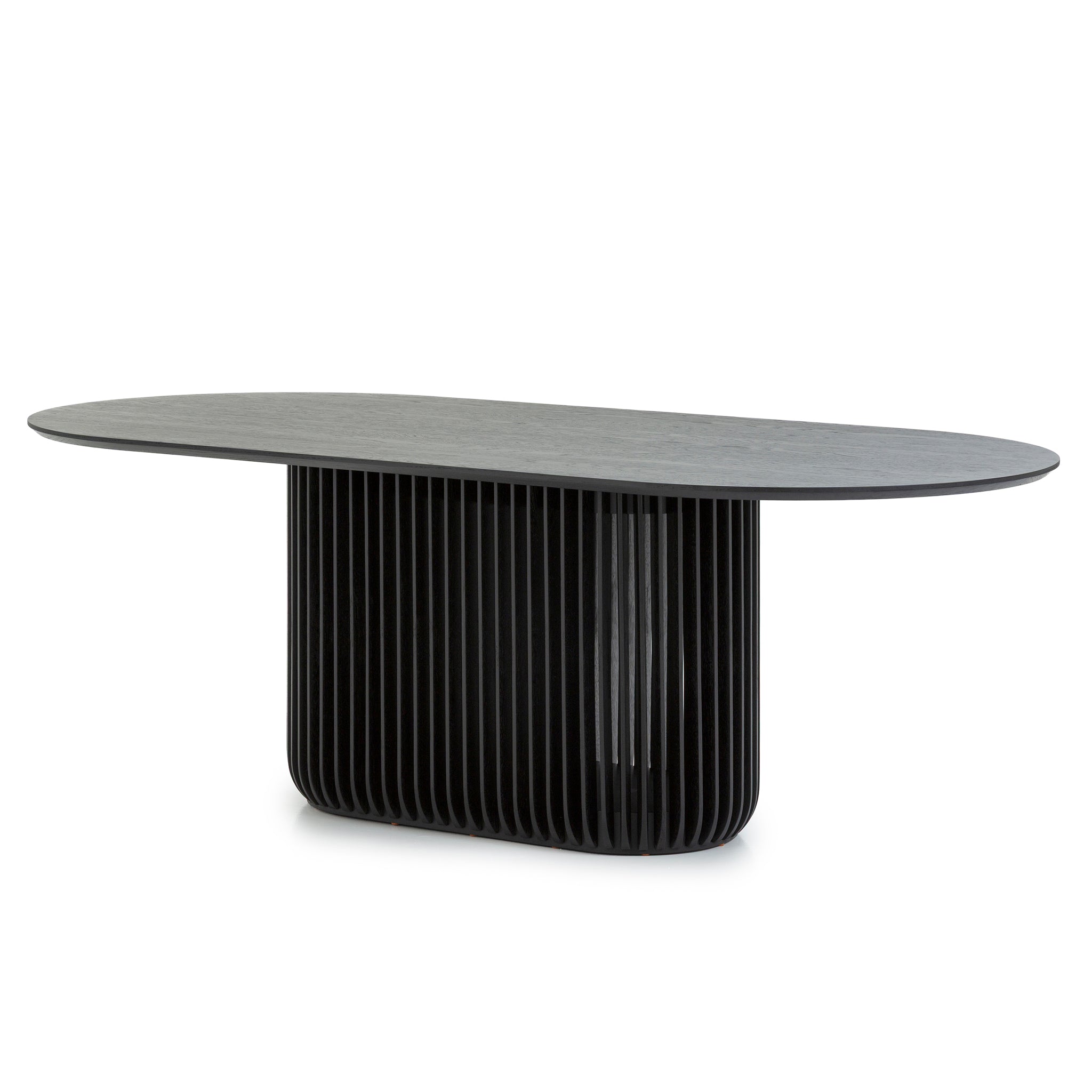 2.2m Oval Siena Dining Table - Black Stain