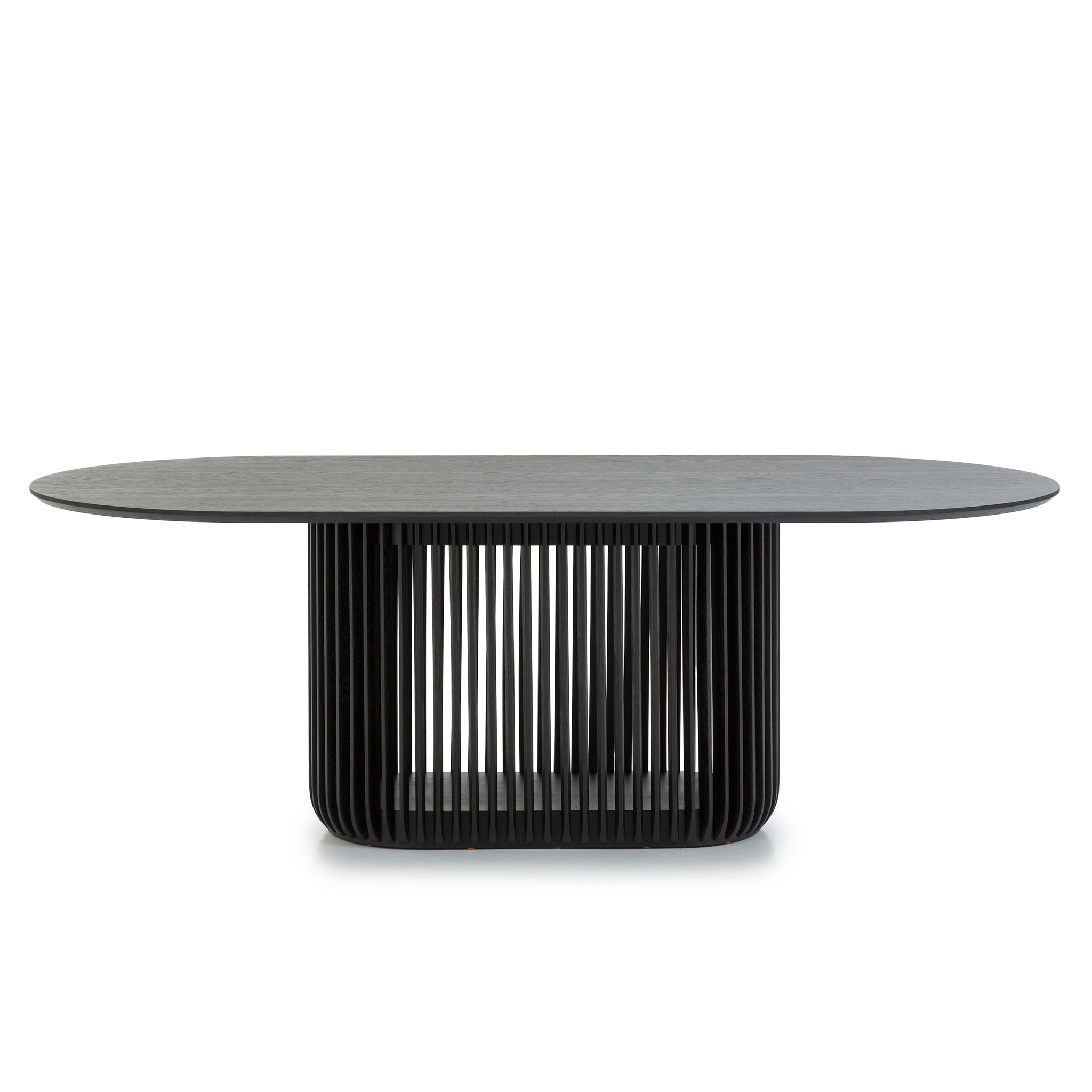 2.2m Oval Siena Dining Table - Black Stain