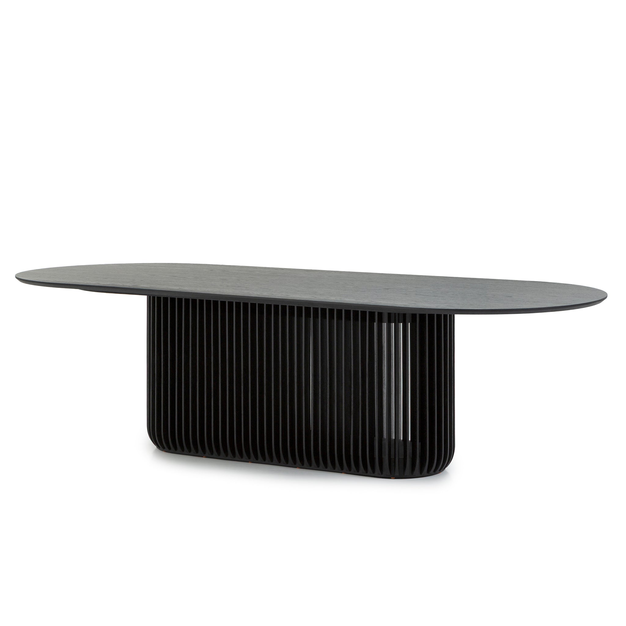 2.8m Oval Siena Dining Table - Black Stain
