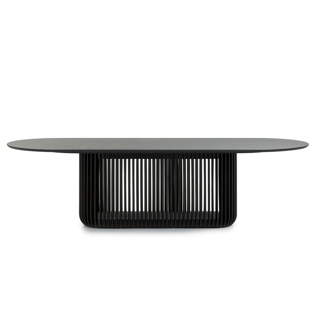 2.8m Oval Siena Dining Table - Black Stain
