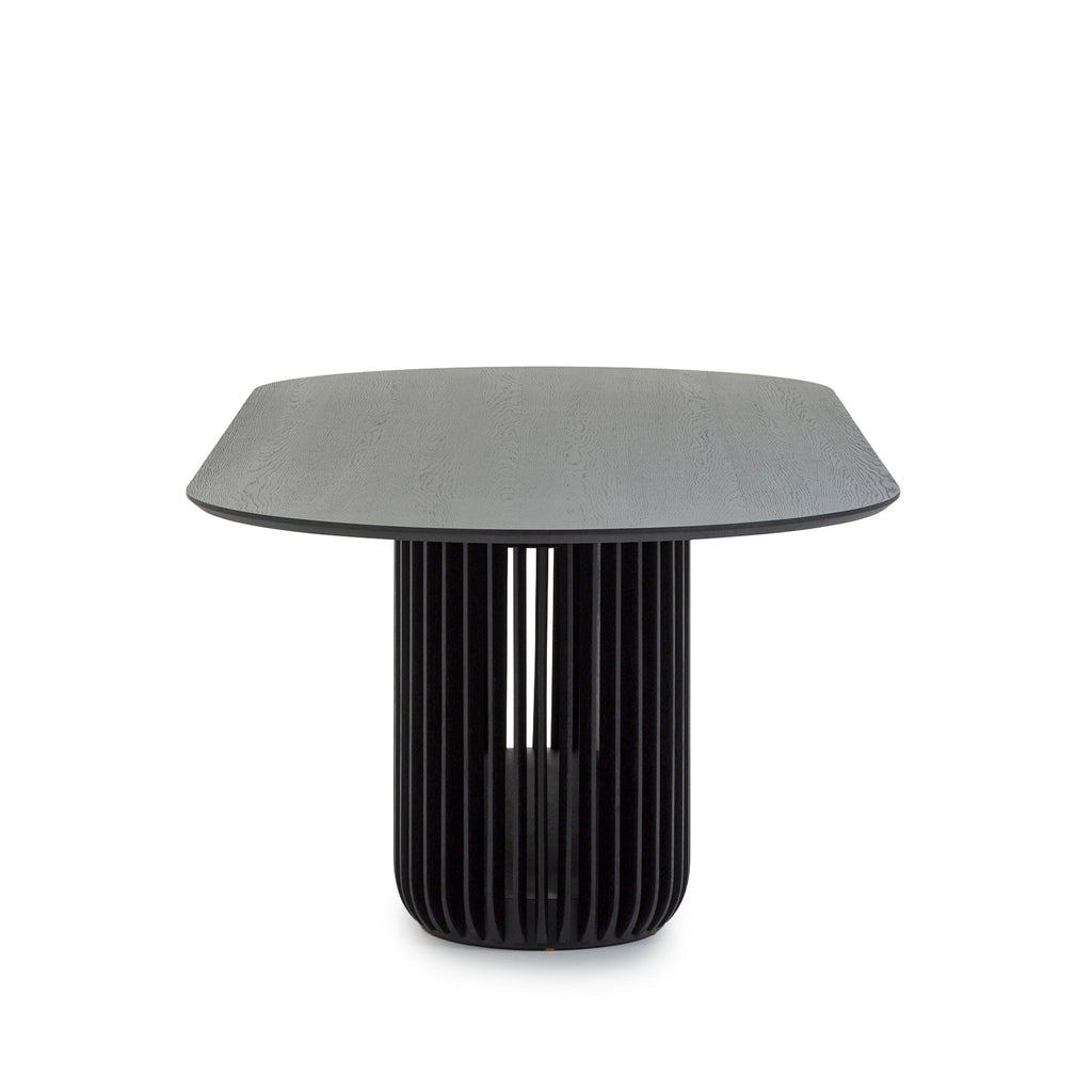 2.8m Oval Siena Dining Table - Black Stain