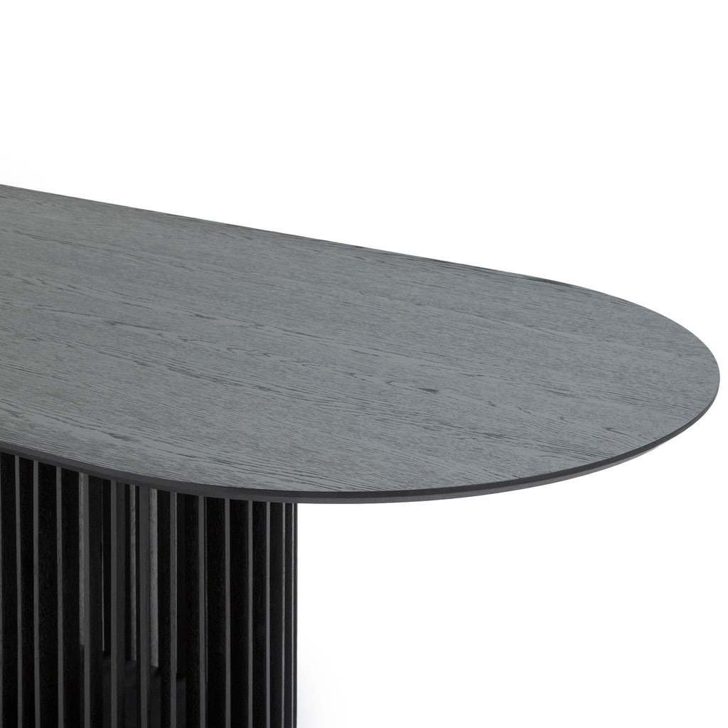 2.8m Oval Siena Dining Table - Black Stain