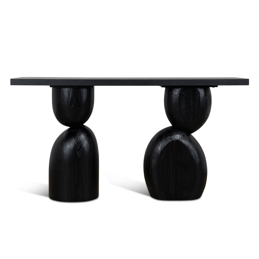 1.6m Elm Ferrara Console Table - Full Black