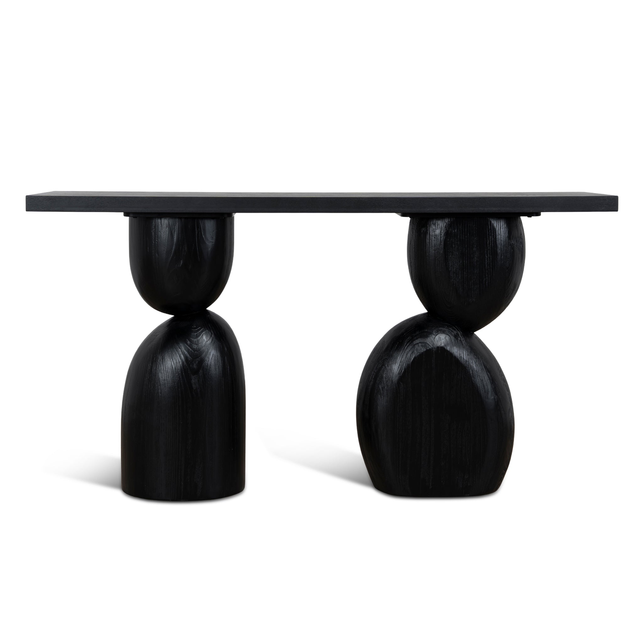 1.6m Elm Ferrara Console Table - Full Black