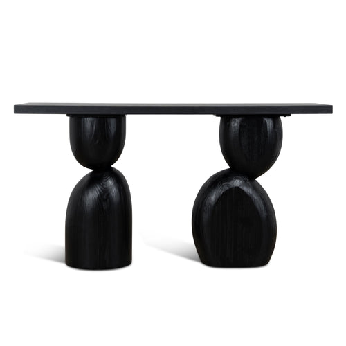 1.6m Elm Ferrara Console Table - Full Black