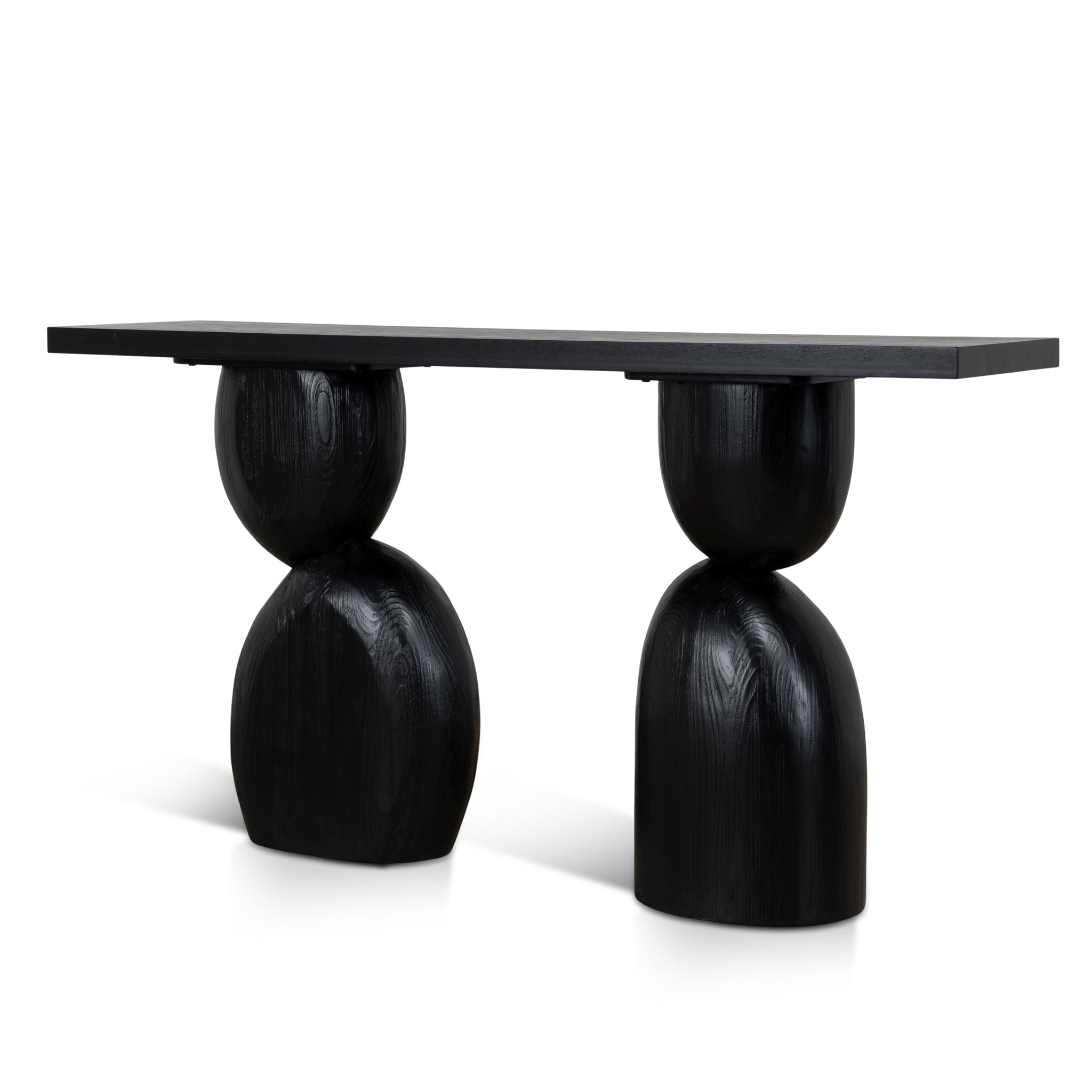 1.6m Elm Ferrara Console Table - Full Black